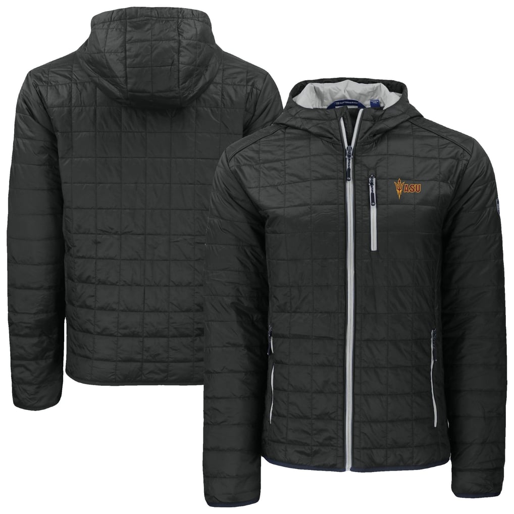  Arizona State Sun Devils Cutter & Buck Rainier Eco PrimaLoft Hooded Full-Zip Jacket - Black